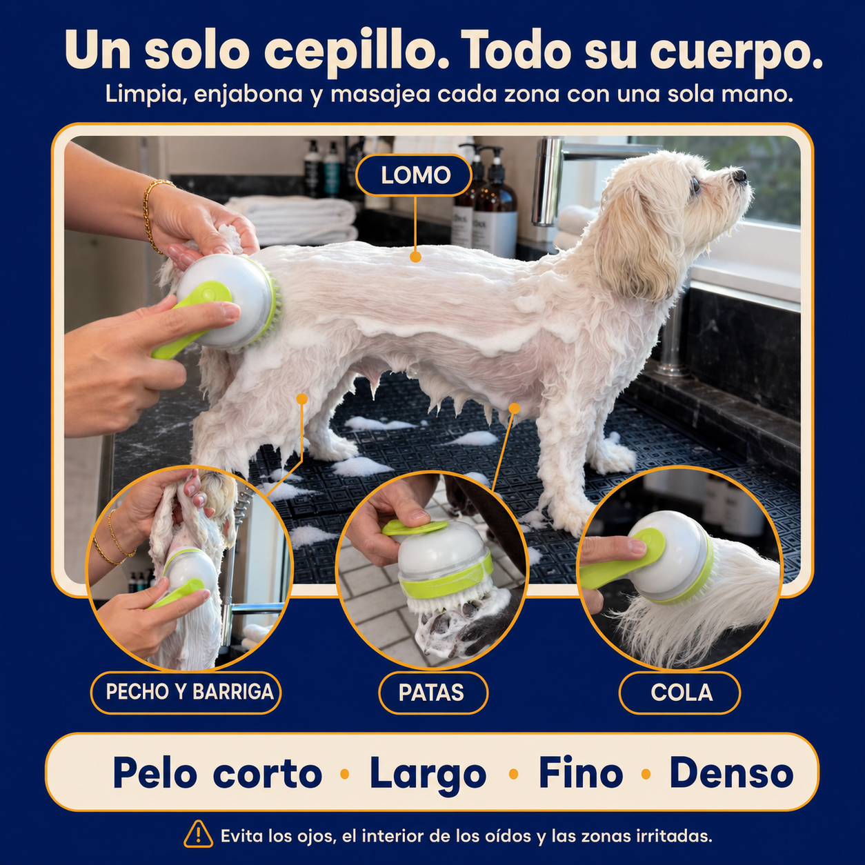 Cepillo Spa 3 en 1 para Perros