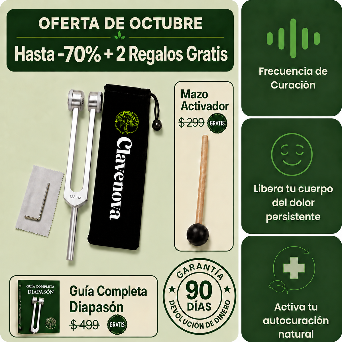 Diapasón 128Hz + 2 Regalos Gratis